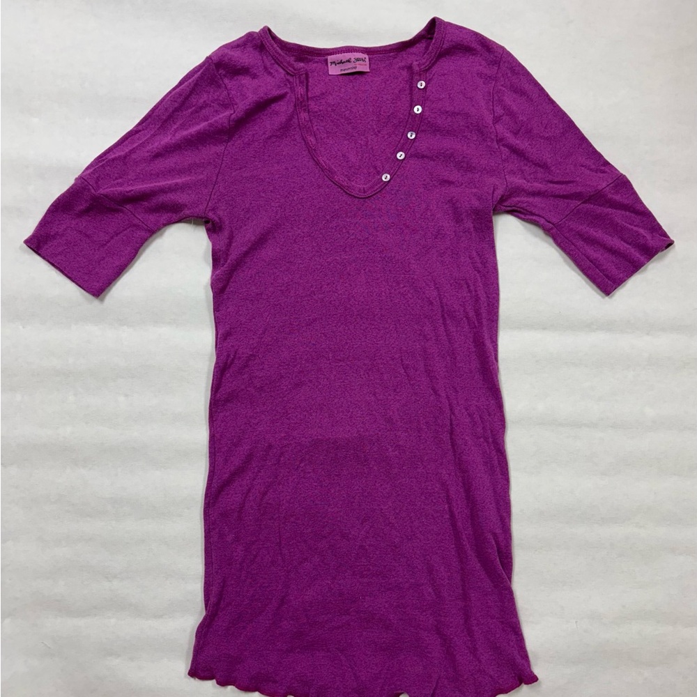 NWOT Vintage Michael Stars pinkish purple  light eggplant 3/4 sleeve Read Desc.